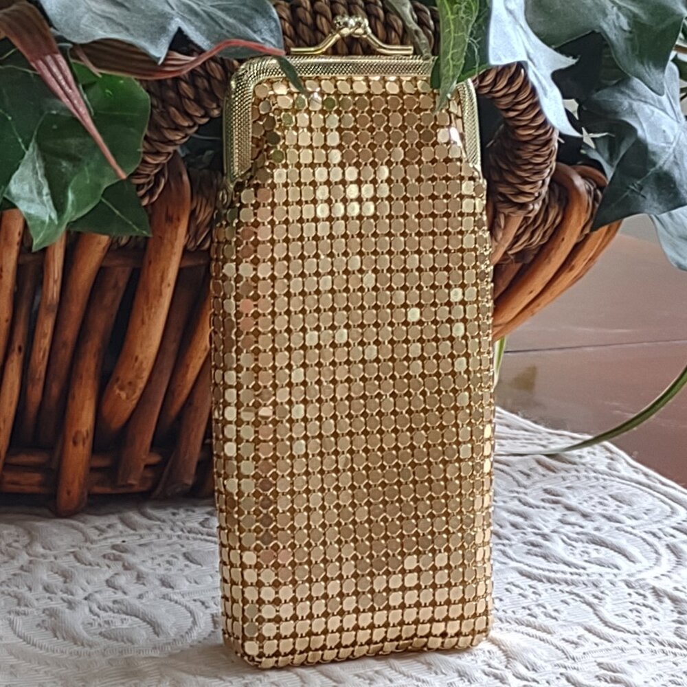Gold-Tone Sequin Eyeglass / Cigarette / Multi-Purpose Case